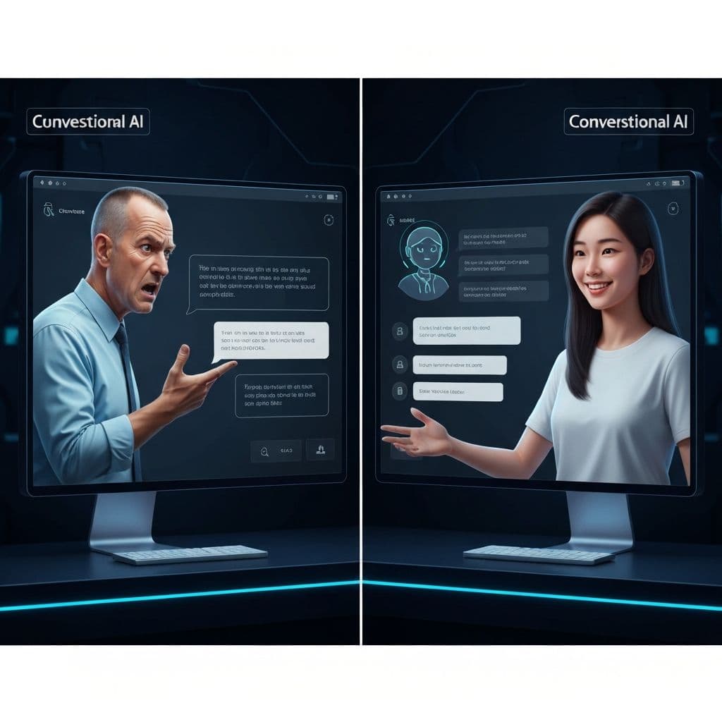 Poor vs. good chatbot customer experience comparison showing difference between generic and intelligent virtual assistant interactions